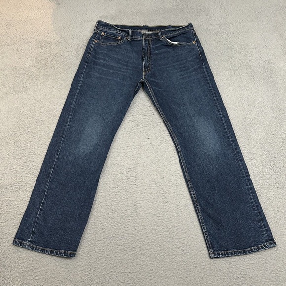 Levis Jeans Mens 38x30 Blue Denim 505 Regular Straight American Work Wear Cotton - Picture 1 of 11